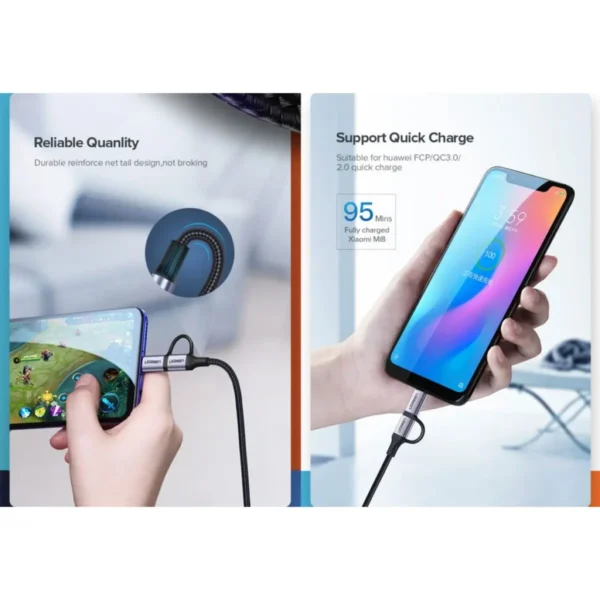 1200x1200_03 Cable Ugreen 2 En 1 Usb-a A Usb-c Y Micro Usb